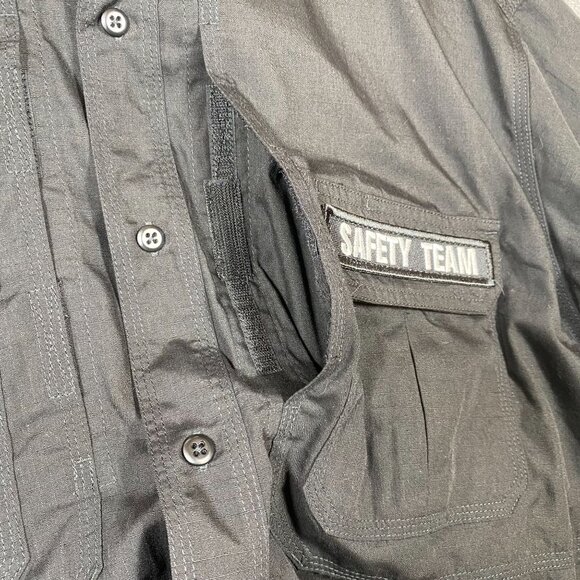 5.11 Tactical Safety Team Shirt Regular Fit Black Button-Up Short Sleeve Mens XL - Picture 3 of 10